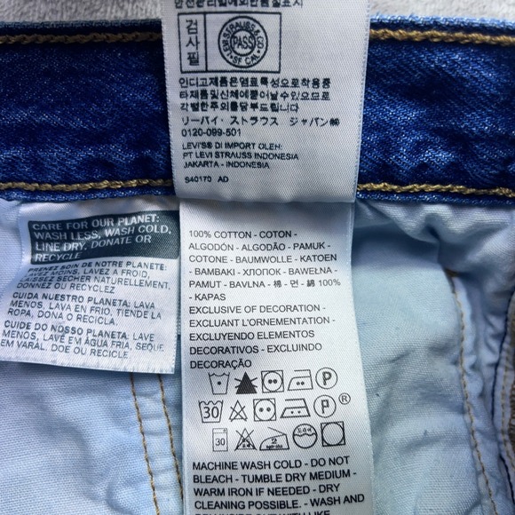 Levi's Women's Striped Denim Frayed‎ Hem High Waist Shorts Sz 30 Grunge Retro - Picture 10 of 11